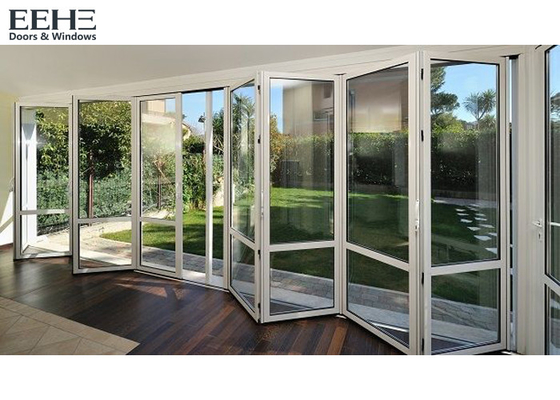 Las puertas plegables de aluminio blancas externas/doble esmaltaron puertas plegables del patio del aluminio